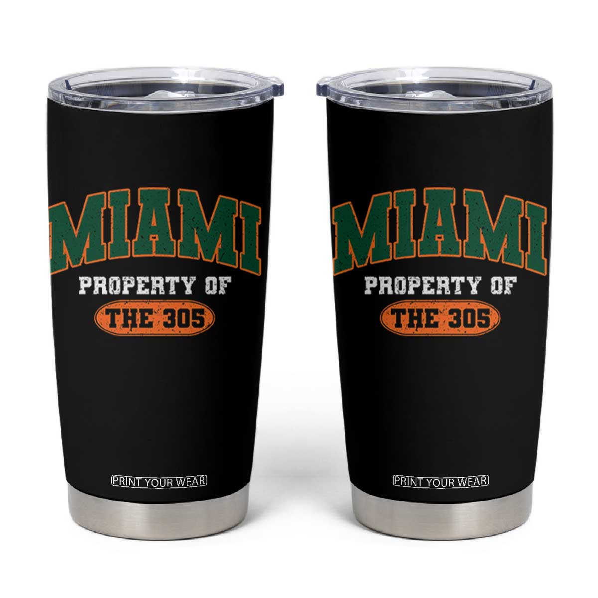 305 Miami Tumbler Cup Florida FL Vintage Athletic Sports TS10 Black Print Your Wear