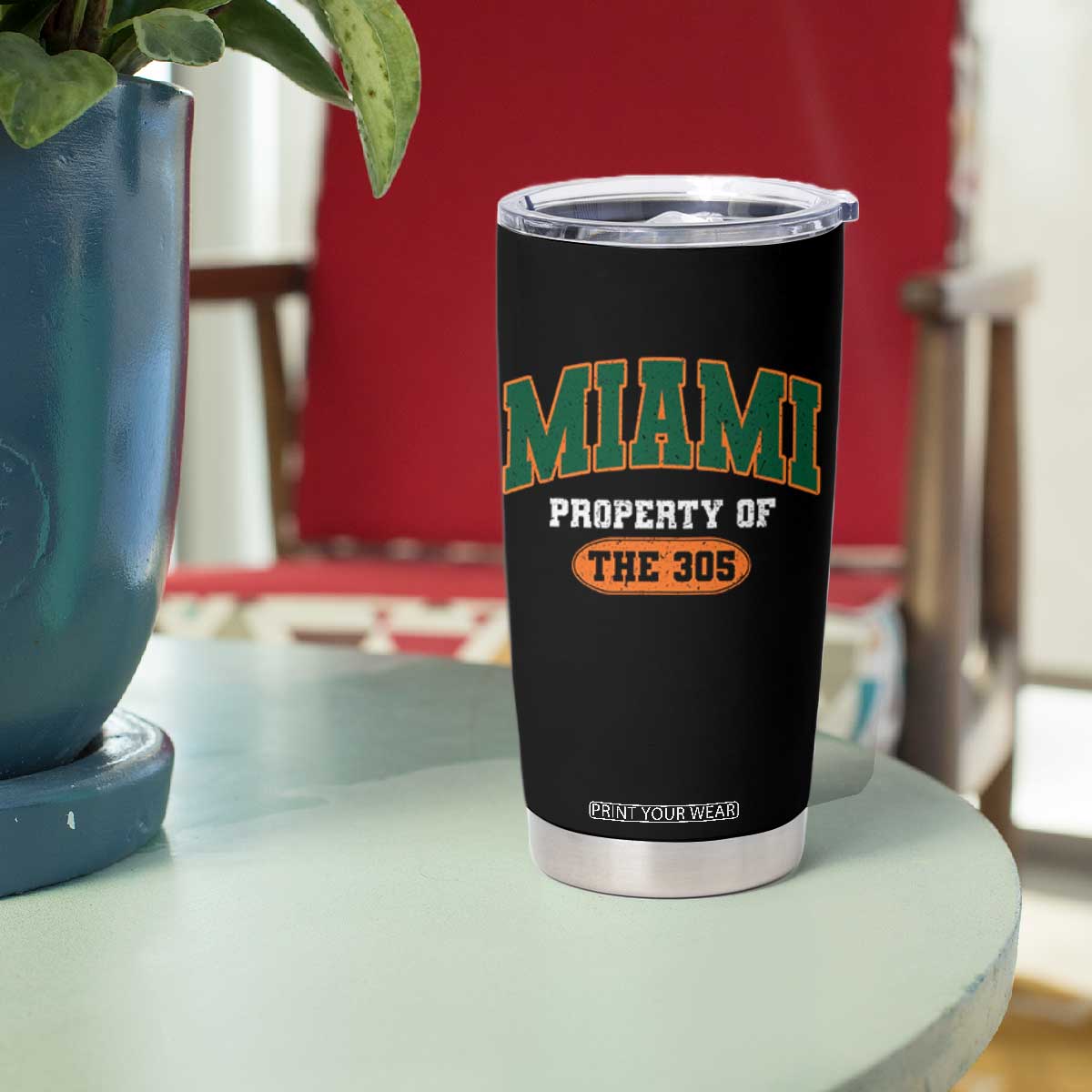 305 Miami Tumbler Cup Florida FL Vintage Athletic Sports TS10 Print Your Wear