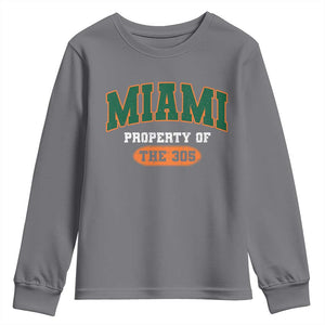 305 Miami Youth Sweatshirt Florida FL Vintage Athletic Sports TS10 Charcoal Print Your Wear