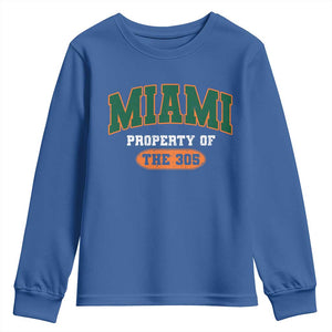 305 Miami Youth Sweatshirt Florida FL Vintage Athletic Sports TS10 Royal Blue Print Your Wear