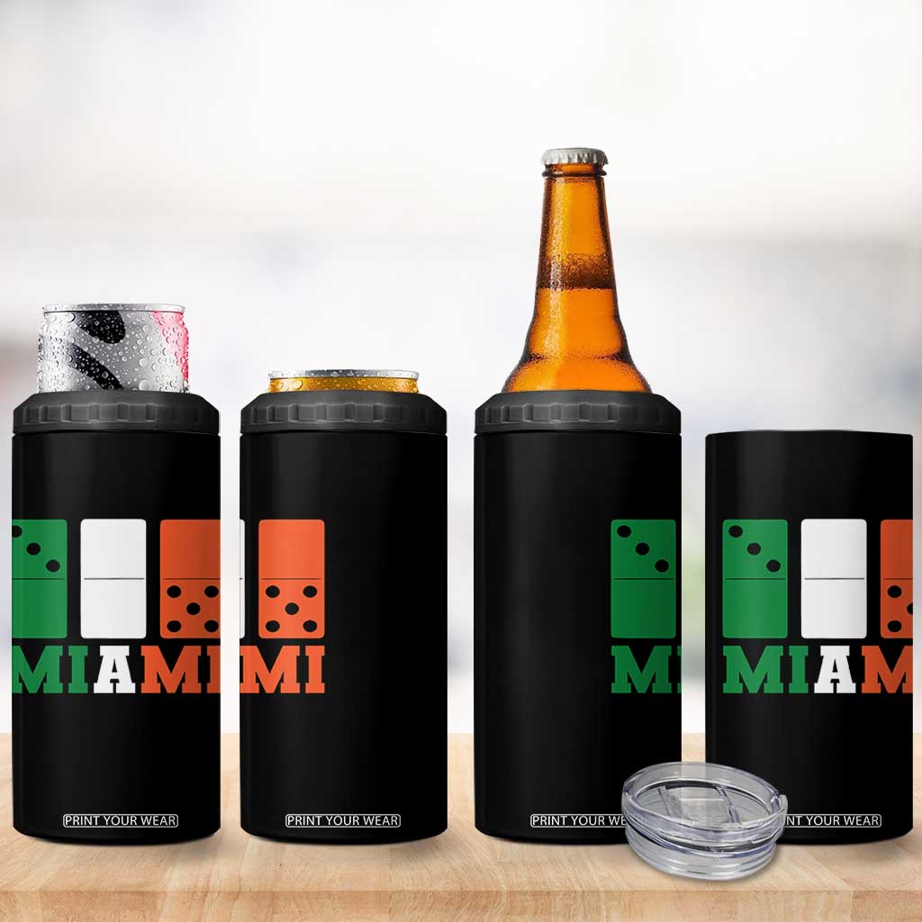305 Miami 4 in 1 Can Cooler Tumbler Three Zero Five Domino TS10 Print Your Wear