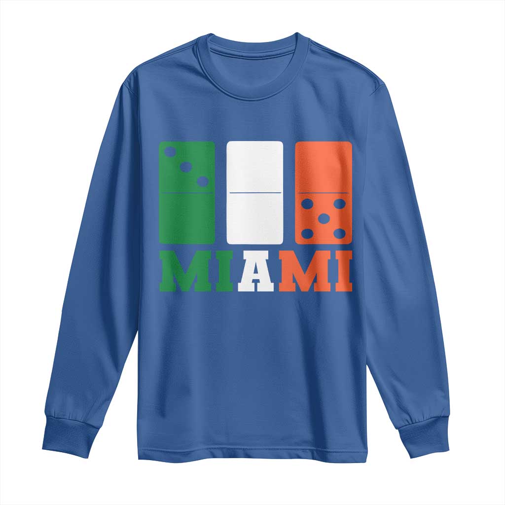 305 Miami Long Sleeve Shirt Three Zero Five Domino TS10 Royal Blue Print Your Wear