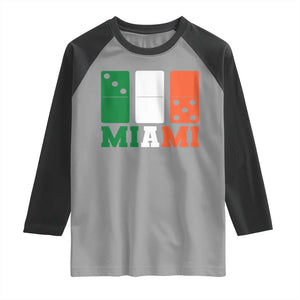 305 Miami Raglan Shirt Three Zero Five Domino TS10 Sport Gray Black Print Your Wear