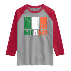 305 Miami Raglan Shirt Three Zero Five Domino TS10 Sport Gray Red Print Your Wear
