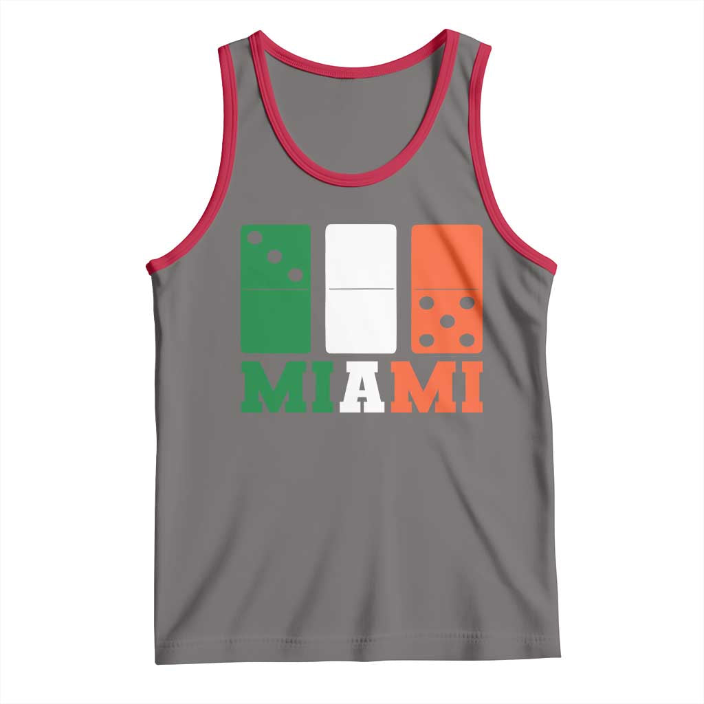 305 Miami Tank Top Three Zero Five Domino TS10 Deep Heather Red Print Your Wear