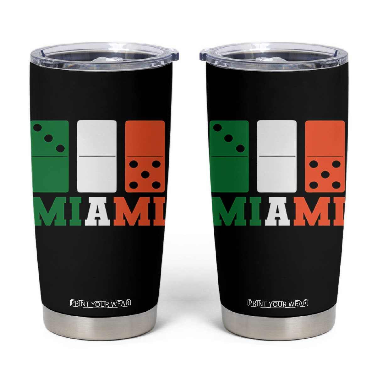 305 Miami Tumbler Cup Three Zero Five Domino TS10 Black Print Your Wear