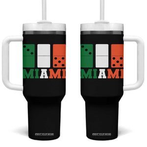 305 Miami Tumbler With Handle Three Zero Five Domino TS10 One Size: 40 oz Black Print Your Wear