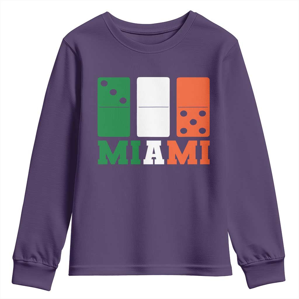 305 Miami Youth Sweatshirt Three Zero Five Domino TS10 Purple Print Your Wear