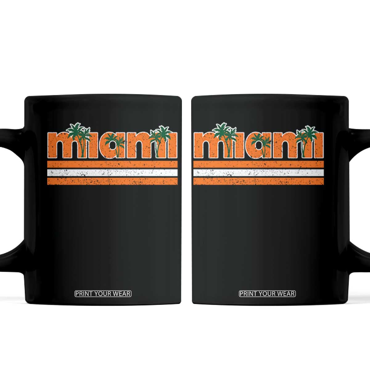 Miami Coffee Mug Florida FL Retro Vintage Weathered Athletic Sports TS10 Black Print Your Wear