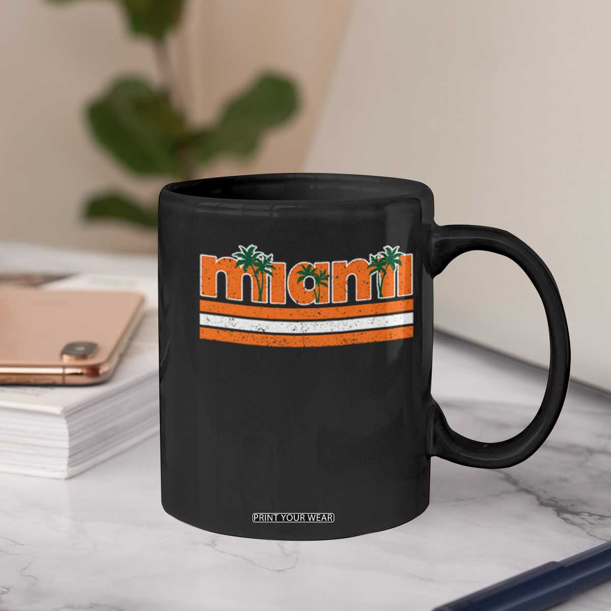 Miami Coffee Mug Florida FL Retro Vintage Weathered Athletic Sports TS10 Print Your Wear