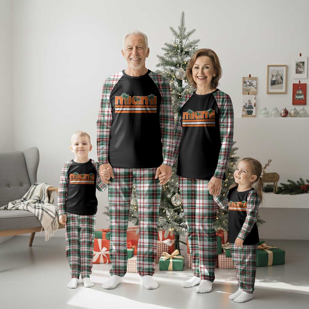Miami Plaid Pajama Set Florida FL Retro Vintage Weathered Athletic Sports TS10 Christmas Plaid Print Your Wear