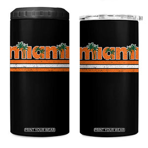 Miami 4 in 1 Can Cooler Tumbler Florida FL Retro Vintage Weathered Athletic Sports TS10 One Size: 16 oz Black Print Your Wear