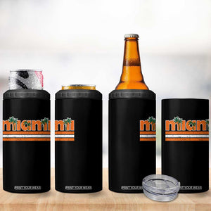 Miami 4 in 1 Can Cooler Tumbler Florida FL Retro Vintage Weathered Athletic Sports TS10 Print Your Wear