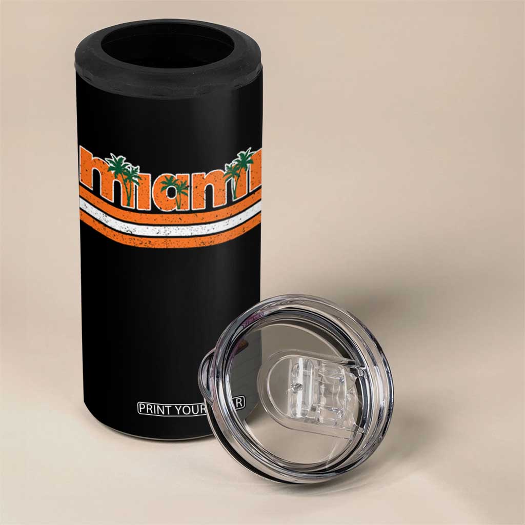 Miami 4 in 1 Can Cooler Tumbler Florida FL Retro Vintage Weathered Athletic Sports TS10 Print Your Wear