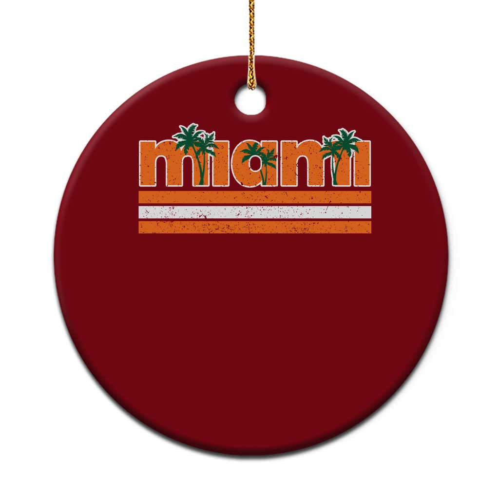 Miami Ceramic Ornament Florida FL Retro Vintage Weathered Athletic Sports TS10 1pc Red Print Your Wear