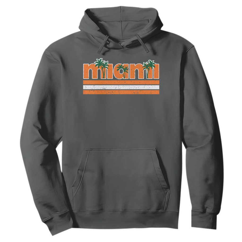 Miami Hoodie Florida FL Retro Vintage Weathered Athletic Sports TS10 Dark Heather Print Your Wear