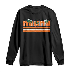 Miami Long Sleeve Shirt Florida FL Retro Vintage Weathered Athletic Sports TS10 Black Print Your Wear