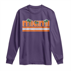 Miami Long Sleeve Shirt Florida FL Retro Vintage Weathered Athletic Sports TS10 Purple Print Your Wear