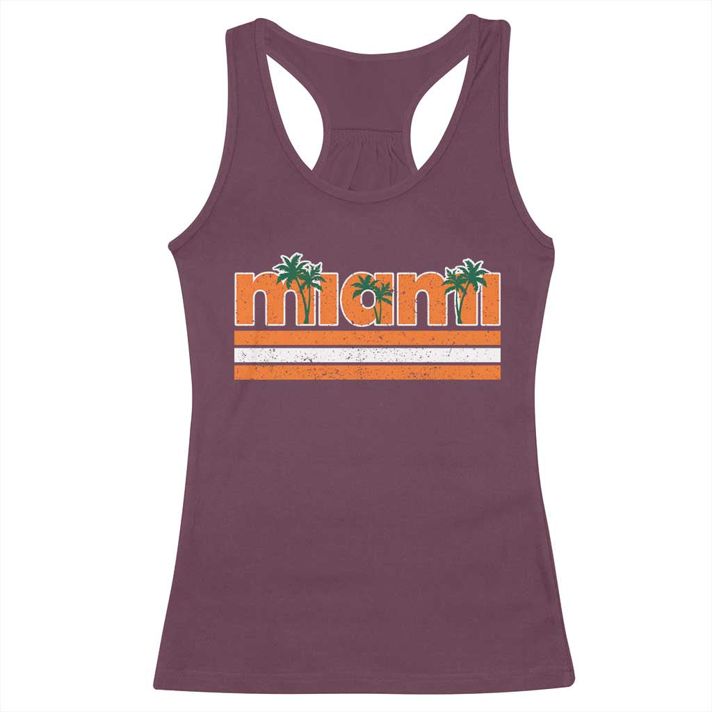 Miami Racerback Tank Top Florida FL Retro Vintage Weathered Athletic Sports TS10 Maroon Print Your Wear