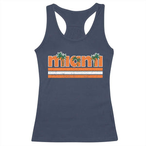 Miami Racerback Tank Top Florida FL Retro Vintage Weathered Athletic Sports TS10 Navy Print Your Wear