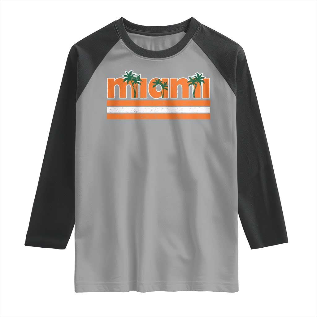 Miami Raglan Shirt Florida FL Retro Vintage Weathered Athletic Sports TS10 Sport Gray Black Print Your Wear