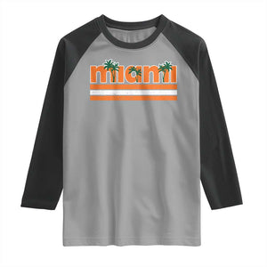 Miami Raglan Shirt Florida FL Retro Vintage Weathered Athletic Sports TS10 Sport Gray Black Print Your Wear