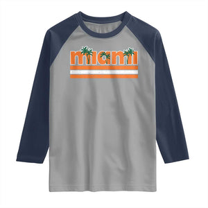 Miami Raglan Shirt Florida FL Retro Vintage Weathered Athletic Sports TS10 Sport Gray Navy Print Your Wear