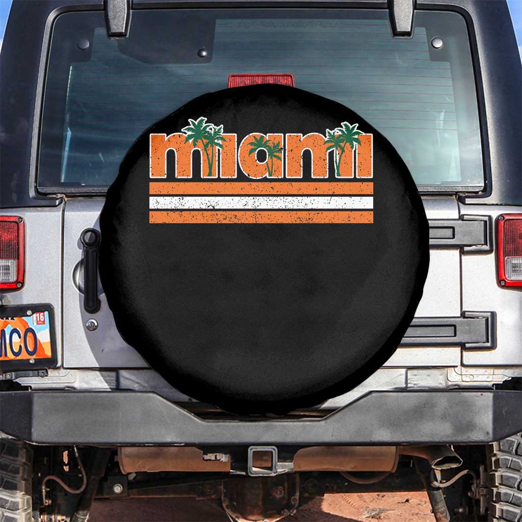 Miami Spare Tire Cover Florida FL Retro Vintage Weathered Athletic Sports TS10 No hole Black Print Your Wear