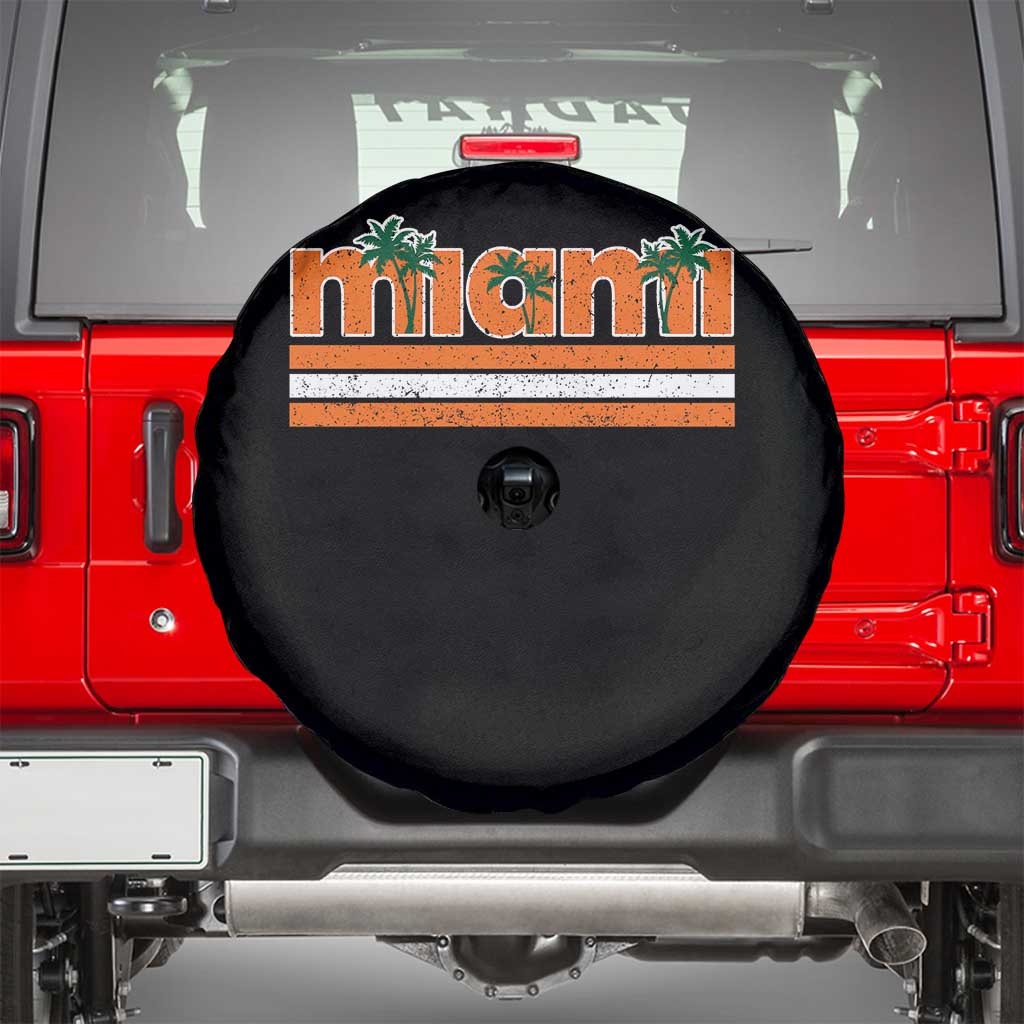 Miami Spare Tire Cover Florida FL Retro Vintage Weathered Athletic Sports TS10 Black Print Your Wear