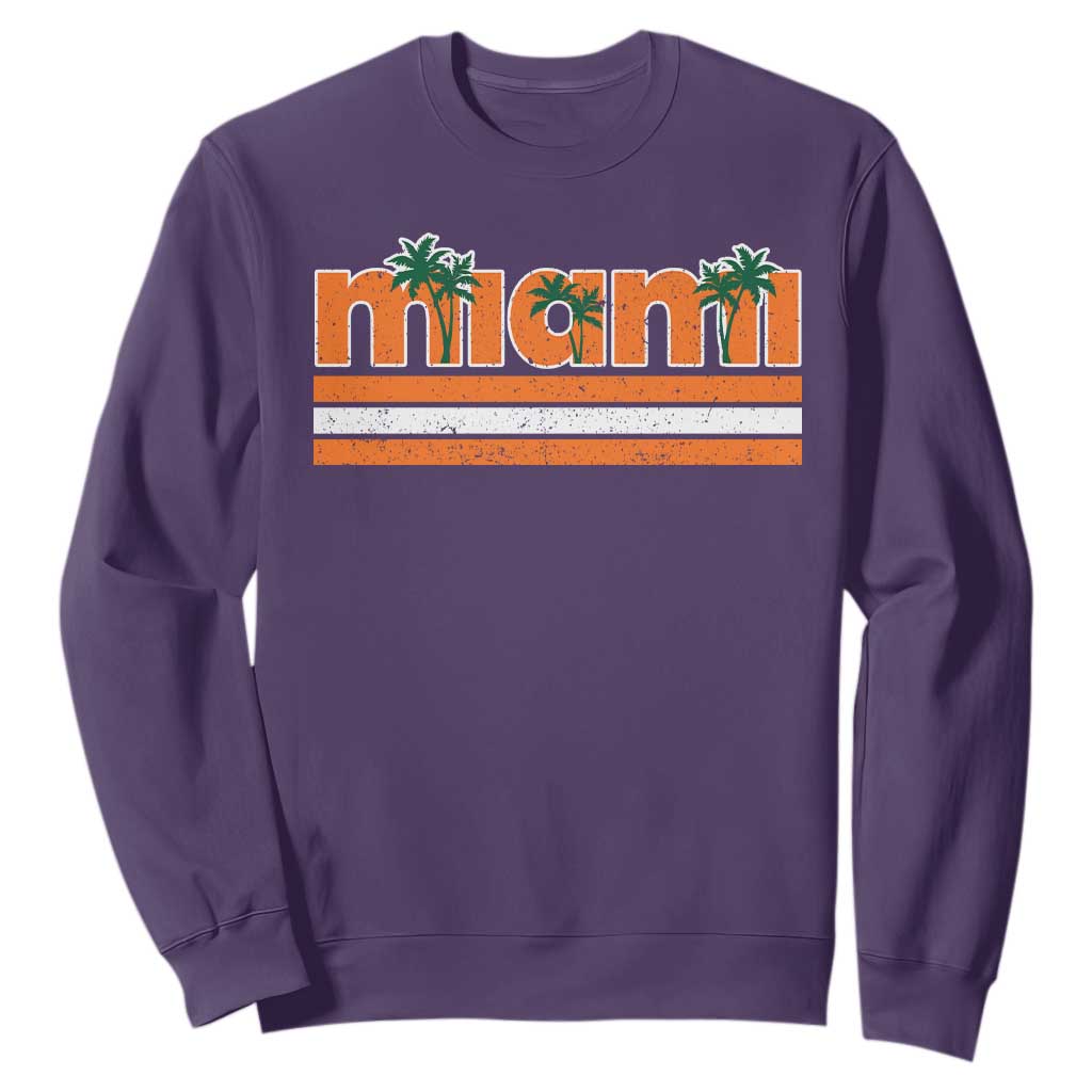 Miami Sweatshirt Florida FL Retro Vintage Weathered Athletic Sports TS10 Purple Print Your Wear