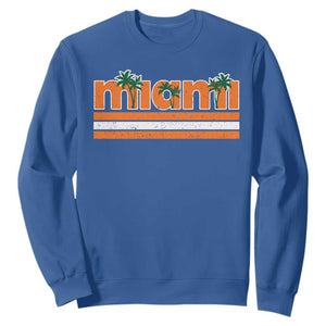 Miami Sweatshirt Florida FL Retro Vintage Weathered Athletic Sports TS10 Royal Blue Print Your Wear