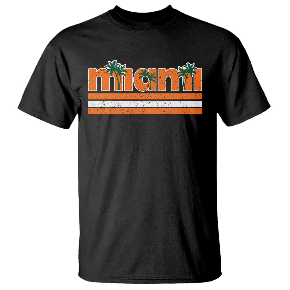 Miami T Shirt Florida FL Retro Vintage Weathered Athletic Sports TS10 Black Print Your Wear