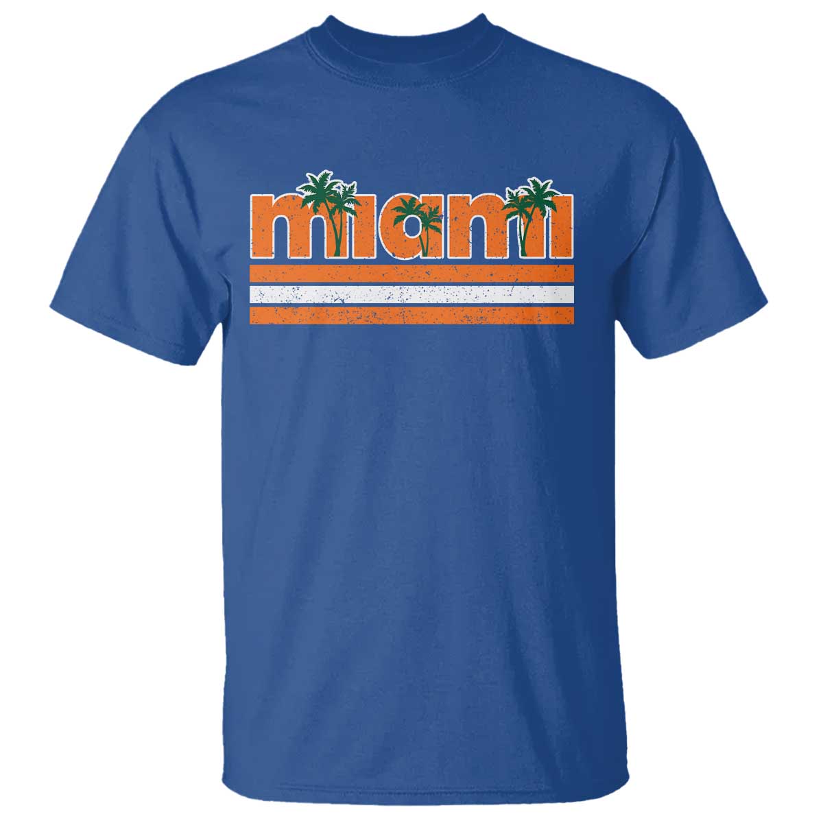 Miami T Shirt Florida FL Retro Vintage Weathered Athletic Sports TS10 Royal Blue Print Your Wear