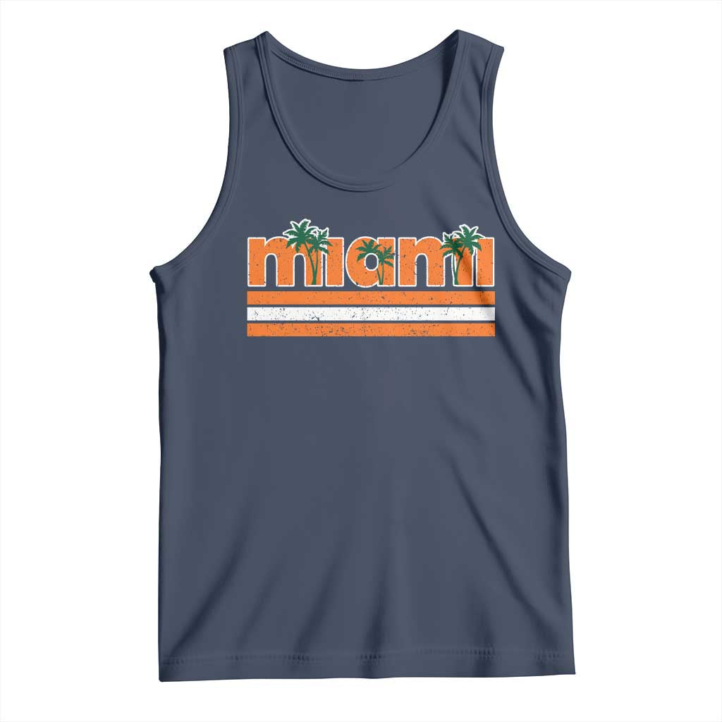 Miami Tank Top Florida FL Retro Vintage Weathered Athletic Sports TS10 Navy Print Your Wear