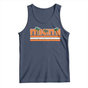 Miami Tank Top Florida FL Retro Vintage Weathered Athletic Sports TS10 Navy Print Your Wear