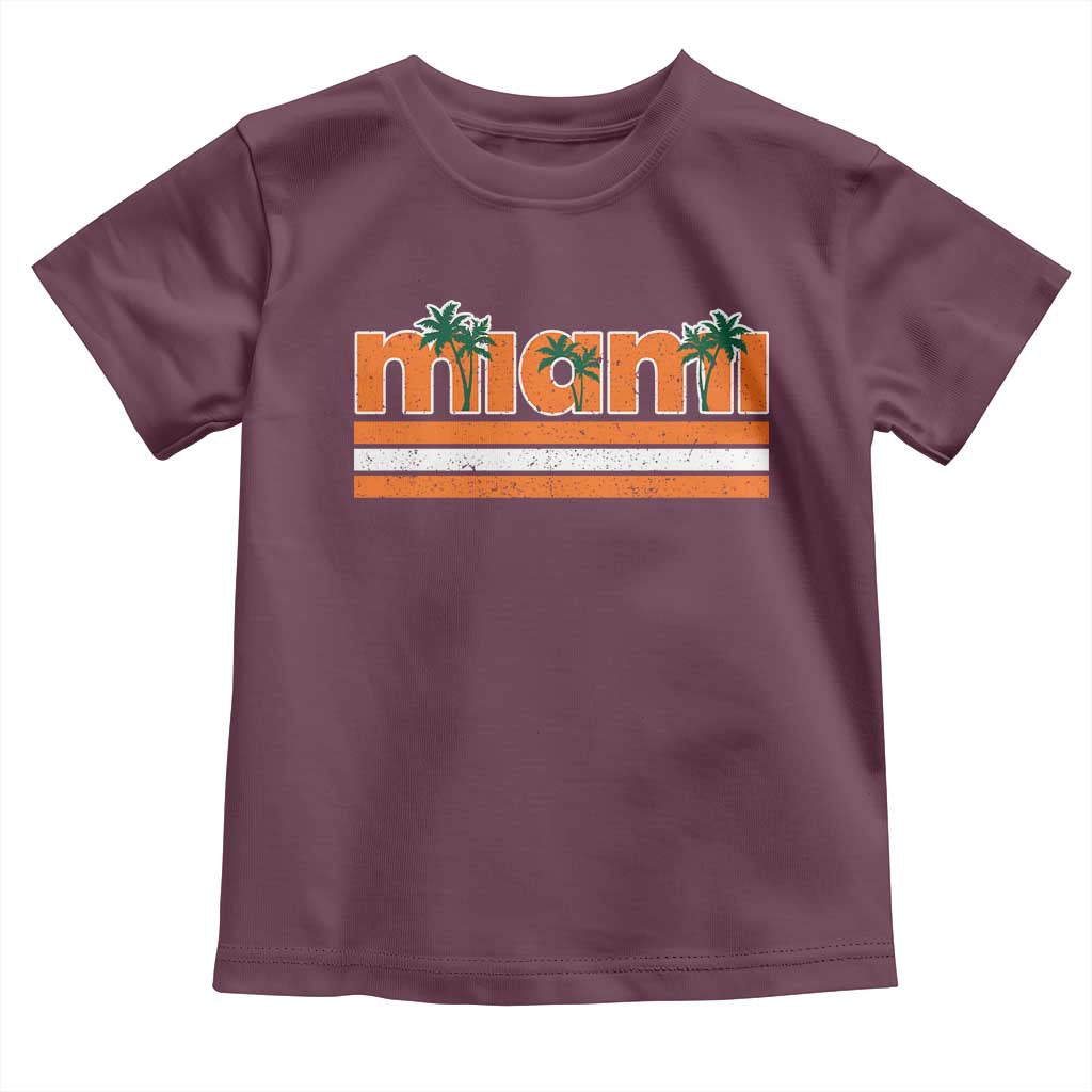 Miami Toddler T Shirt Florida FL Retro Vintage Weathered Athletic Sports TS10 Maroon Print Your Wear