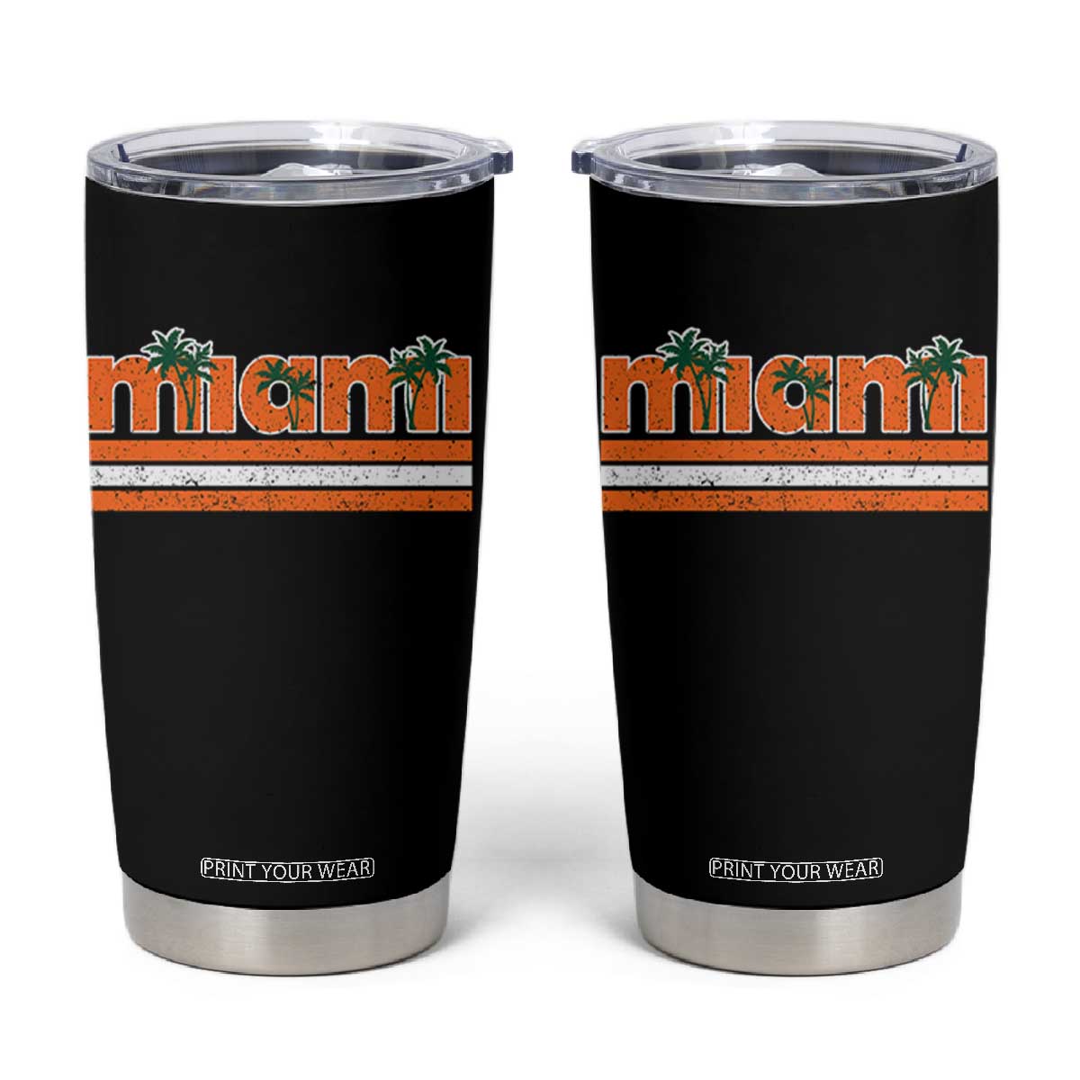 Miami Tumbler Cup Florida FL Retro Vintage Weathered Athletic Sports TS10 Black Print Your Wear