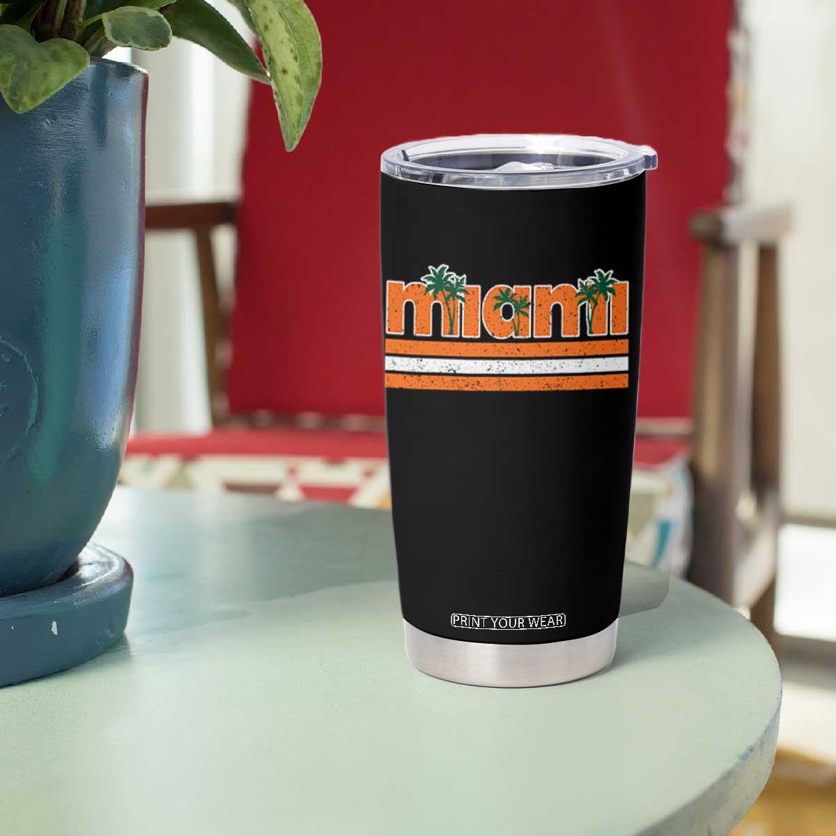 Miami Tumbler Cup Florida FL Retro Vintage Weathered Athletic Sports TS10 Print Your Wear