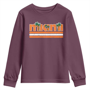Miami Youth Sweatshirt Florida FL Retro Vintage Weathered Athletic Sports TS10 Maroon Print Your Wear