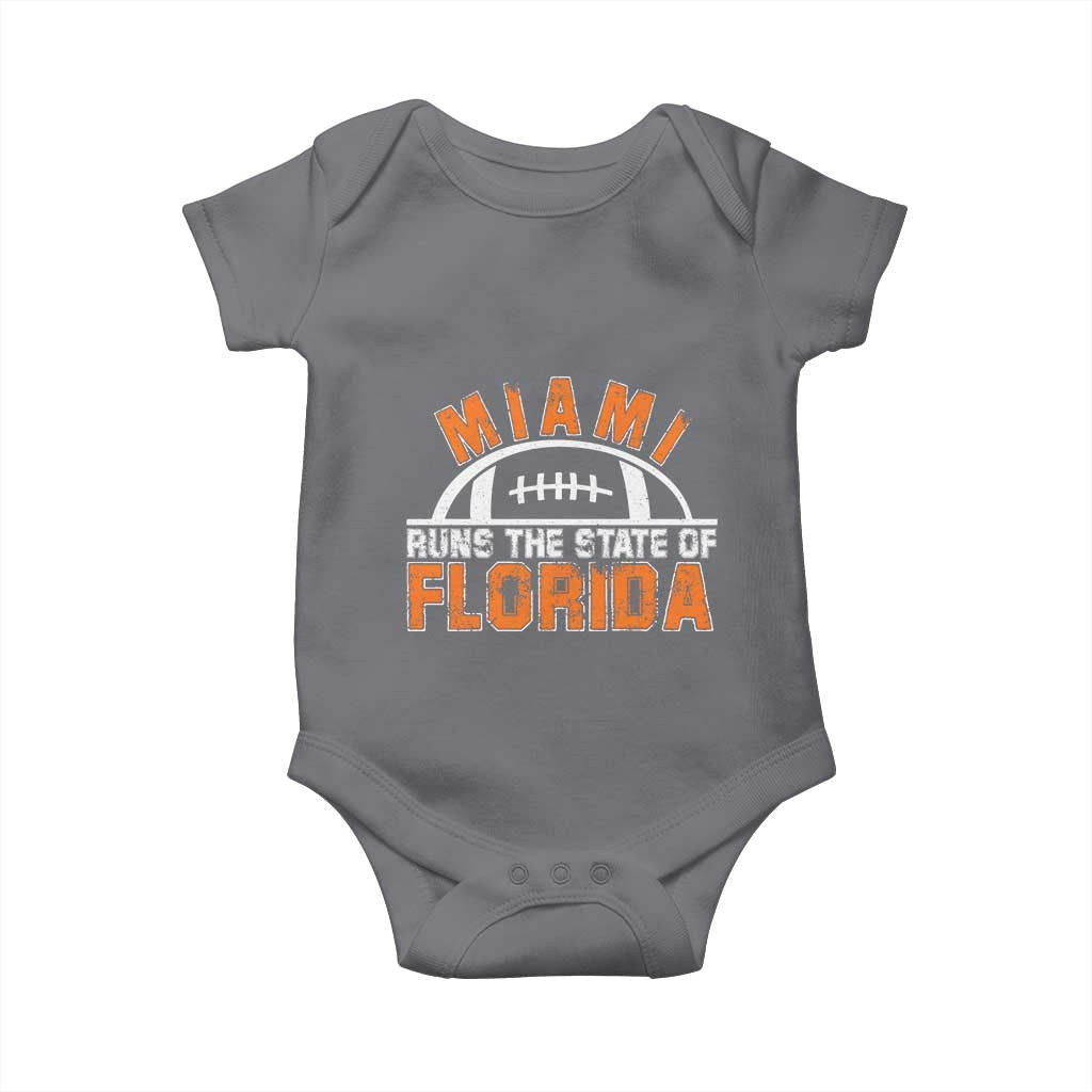 Miami Runs The State of Florida Dade County 305 Pride Baby Onesie TS10 Charcoal Print Your Wear