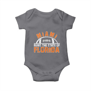 Miami Runs The State of Florida Dade County 305 Pride Baby Onesie TS10 Charcoal Print Your Wear