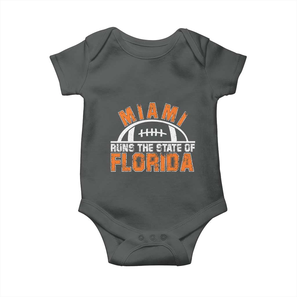 Miami Runs The State of Florida Dade County 305 Pride Baby Onesie TS10 Dark Heather Print Your Wear