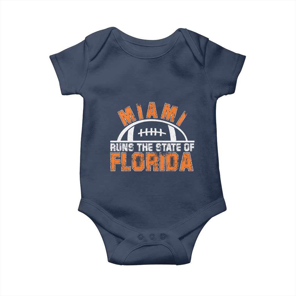 Miami Runs The State of Florida Dade County 305 Pride Baby Onesie TS10 Navy Print Your Wear