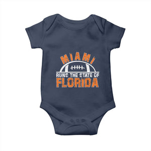 Miami Runs The State of Florida Dade County 305 Pride Baby Onesie TS10 Navy Print Your Wear