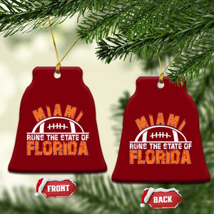 Miami Runs The State of Florida Dade County 305 Pride Ceramic Ornament TS10 Print Your Wear