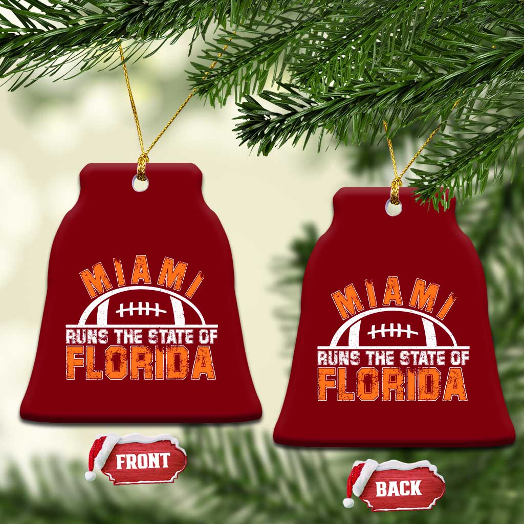 Miami Runs The State of Florida Dade County 305 Pride Ceramic Ornament TS10 Print Your Wear