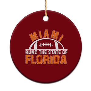 Miami Runs The State of Florida Dade County 305 Pride Ceramic Ornament TS10 1pc Red Print Your Wear