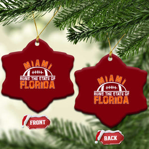 Miami Runs The State of Florida Dade County 305 Pride Ceramic Ornament TS10 Print Your Wear
