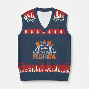 Miami Runs The State of Florida Dade County 305 Pride V-Neck Knit Sweater Vest TS10 Navy Red Print Your Wear