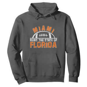 Miami Runs The State of Florida Dade County 305 Pride Hoodie TS10 Dark Heather Print Your Wear